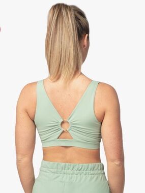Whitney Simmons Gymshark Sage Green Sports Bra